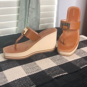Aldo ACARENIA Wedge Thong Sandal Sz 8.5